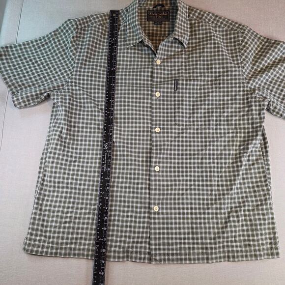 Abercrombie & Fitch Plaid Button Down Shirt L Short Sleeve Cotton - Picture 6 of 9